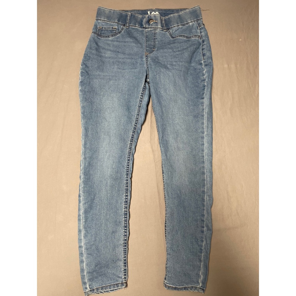 Lee Womens Medium Wash Pull On Skinny Jeans Jeggings 101BZSP41 Blue Size M